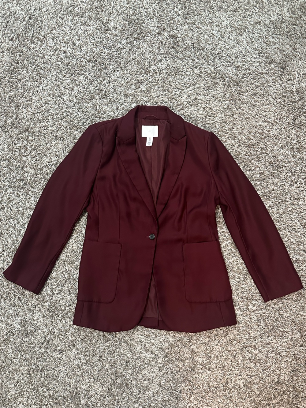 H&M Women's Burgundy Blazer Jacket